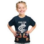 calrton-football-kid-t-shirt-blues-go-champions-2023-polynesian-indigenous-art