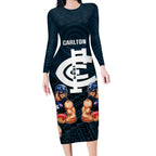 calrton-football-long-sleeve-bodycon-dress-blues-go-champions-2023-polynesian-indigenous-art