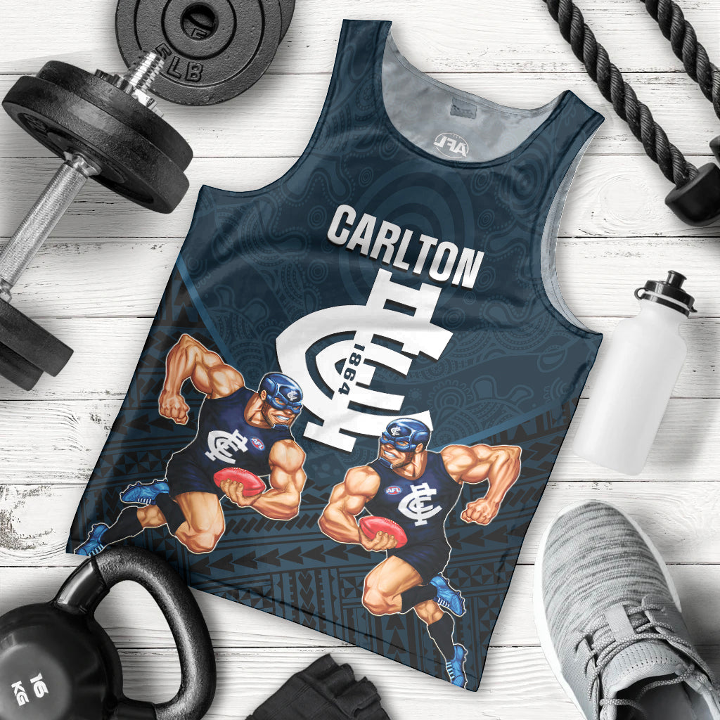 calrton-football-men-tank-top-blues-go-champions-2023-polynesian-indigenous-art