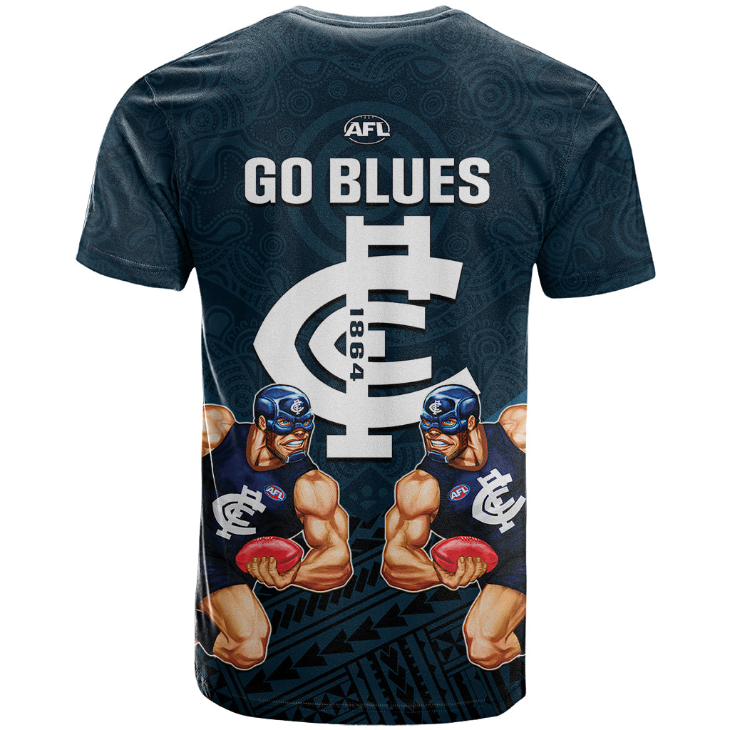 calrton-football-t-shirt-blues-go-champions-2023-polynesian-indigenous-art