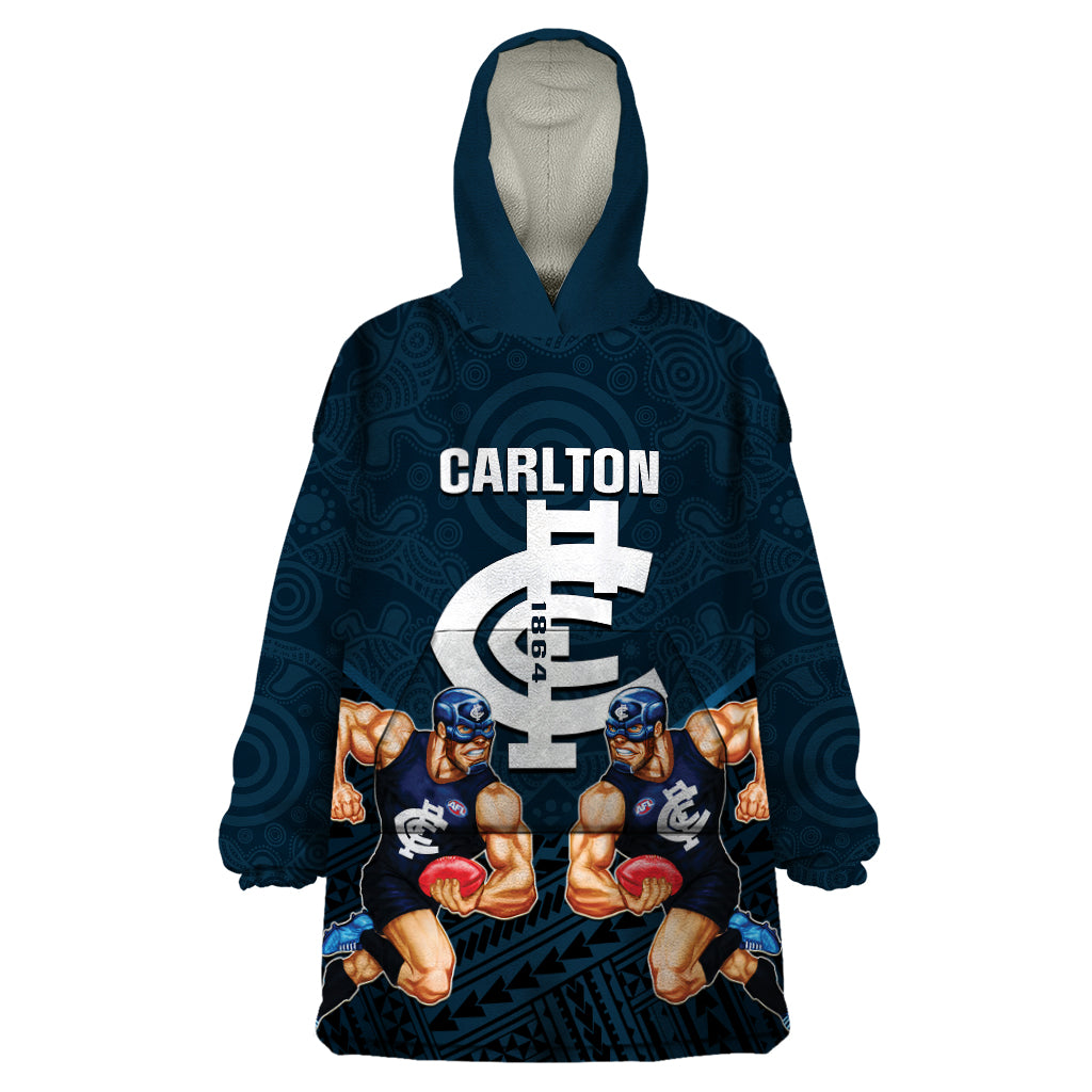 calrton-football-wearable-blanket-hoodie-blues-go-champions-2023-polynesian-indigenous-art