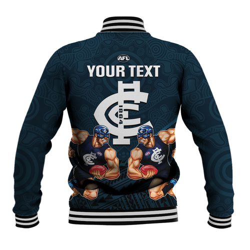 personalised-calrton-football-baseball-jacket-blues-go-champions-2023-polynesian-indigenous-art