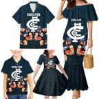 personalised-calrton-football-family-matching-mermaid-dress-and-hawaiian-shirt-blues-go-champions-2023-polynesian-indigenous-art