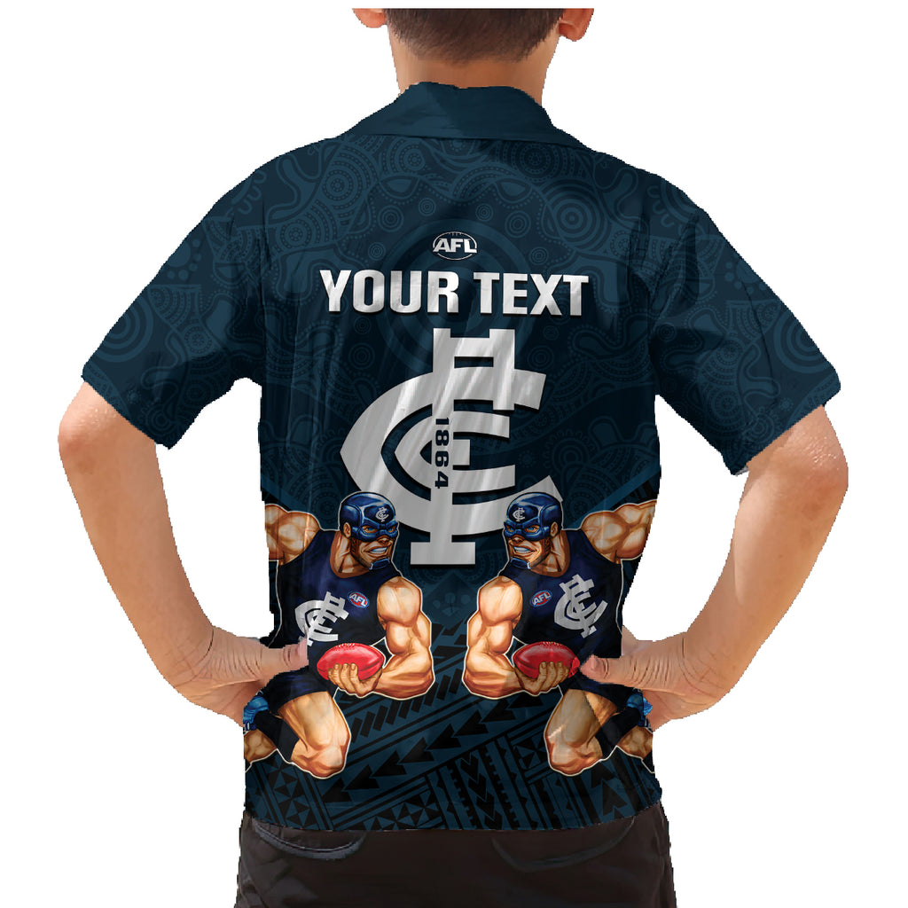 personalised-calrton-football-family-matching-mermaid-dress-and-hawaiian-shirt-blues-go-champions-2023-polynesian-indigenous-art