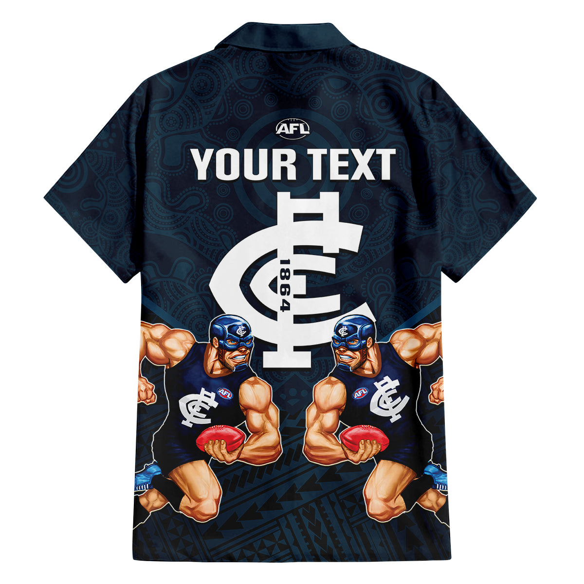 personalised-calrton-football-family-matching-tank-maxi-dress-and-hawaiian-shirt-blues-go-champions-2023-polynesian-indigenous-art