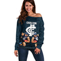 personalised-calrton-football-off-shoulder-sweater-blues-go-champions-2023-polynesian-indigenous-art