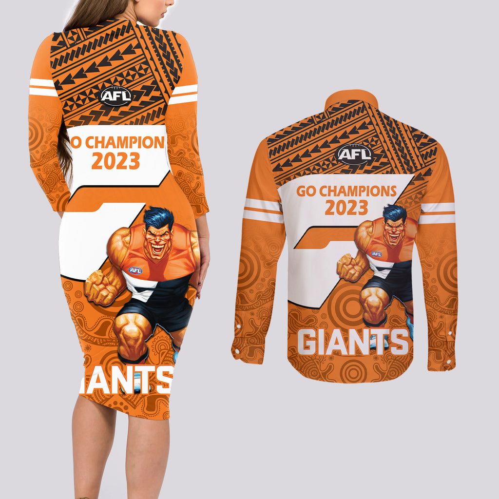 giants-football-couples-matching-long-sleeve-bodycon-dress-and-long-sleeve-button-shirts-gws-go-champions-2023-polynesian-indigenous-art
