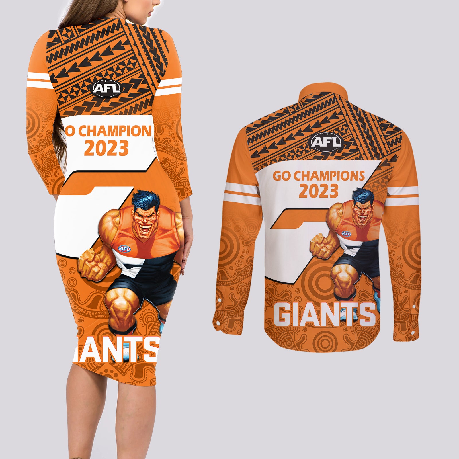 giants-football-couples-matching-long-sleeve-bodycon-dress-and-long-sleeve-button-shirts-gws-go-champions-2023-polynesian-indigenous-art