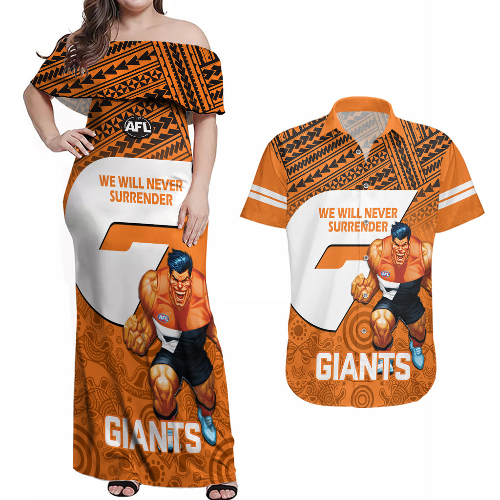 giants-football-couples-matching-off-shoulder-maxi-dress-and-hawaiian-shirt-gws-go-champions-2023-polynesian-indigenous-art