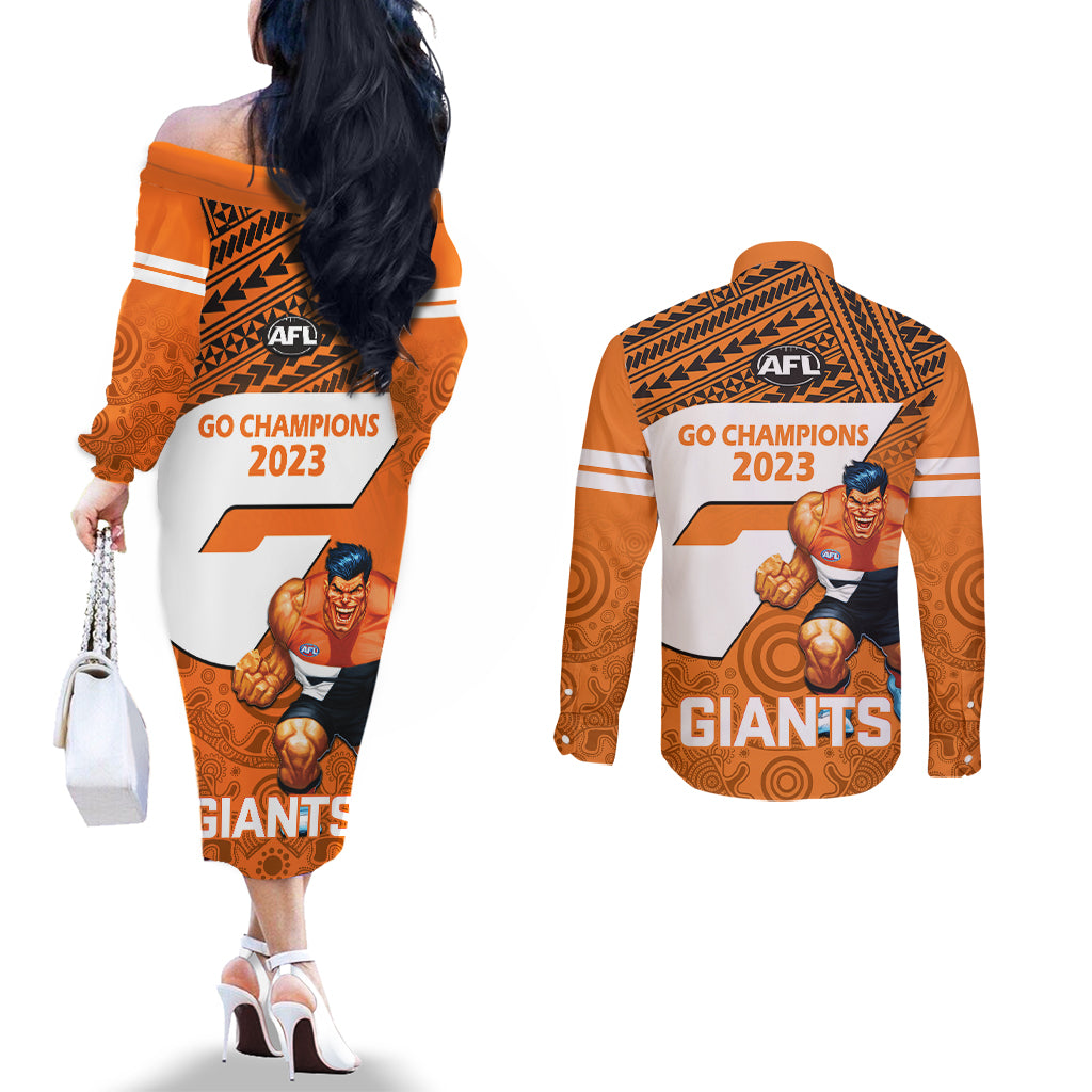 giants-football-couples-matching-off-the-shoulder-long-sleeve-dress-and-long-sleeve-button-shirts-gws-go-champions-2023-polynesian-indigenous-art