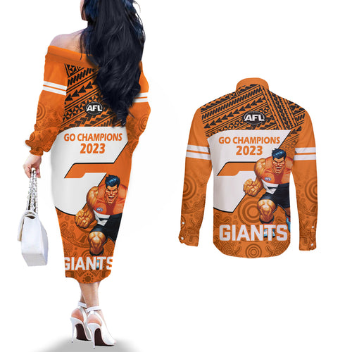 giants-football-couples-matching-off-the-shoulder-long-sleeve-dress-and-long-sleeve-button-shirts-gws-go-champions-2023-polynesian-indigenous-art