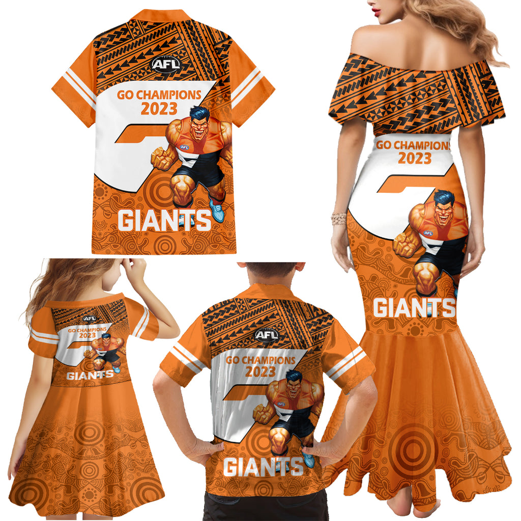 giants-football-family-matching-mermaid-dress-and-hawaiian-shirt-gws-go-champions-2023-polynesian-indigenous-art
