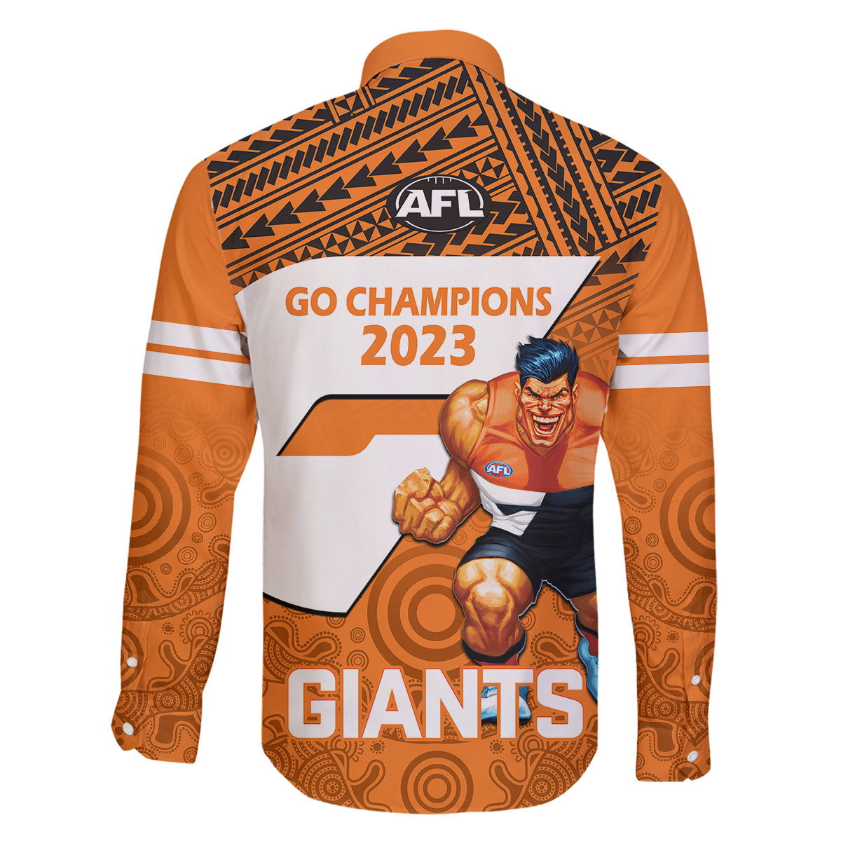 giants-football-family-matching-off-shoulder-long-sleeve-dress-and-hawaiian-shirt-gws-go-champions-2023-polynesian-indigenous-art