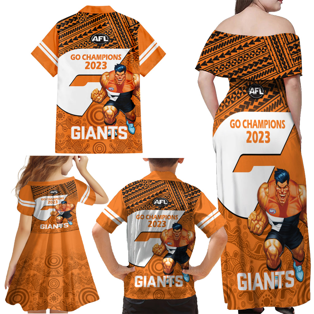 giants-football-family-matching-off-shoulder-maxi-dress-and-hawaiian-shirt-gws-go-champions-2023-polynesian-indigenous-art