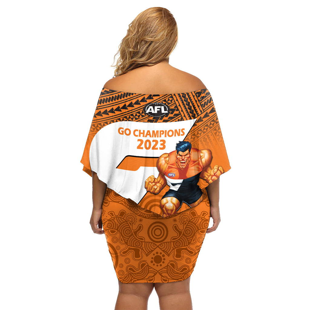 giants-football-family-matching-off-shoulder-short-dress-and-hawaiian-shirt-gws-go-champions-2023-polynesian-indigenous-art