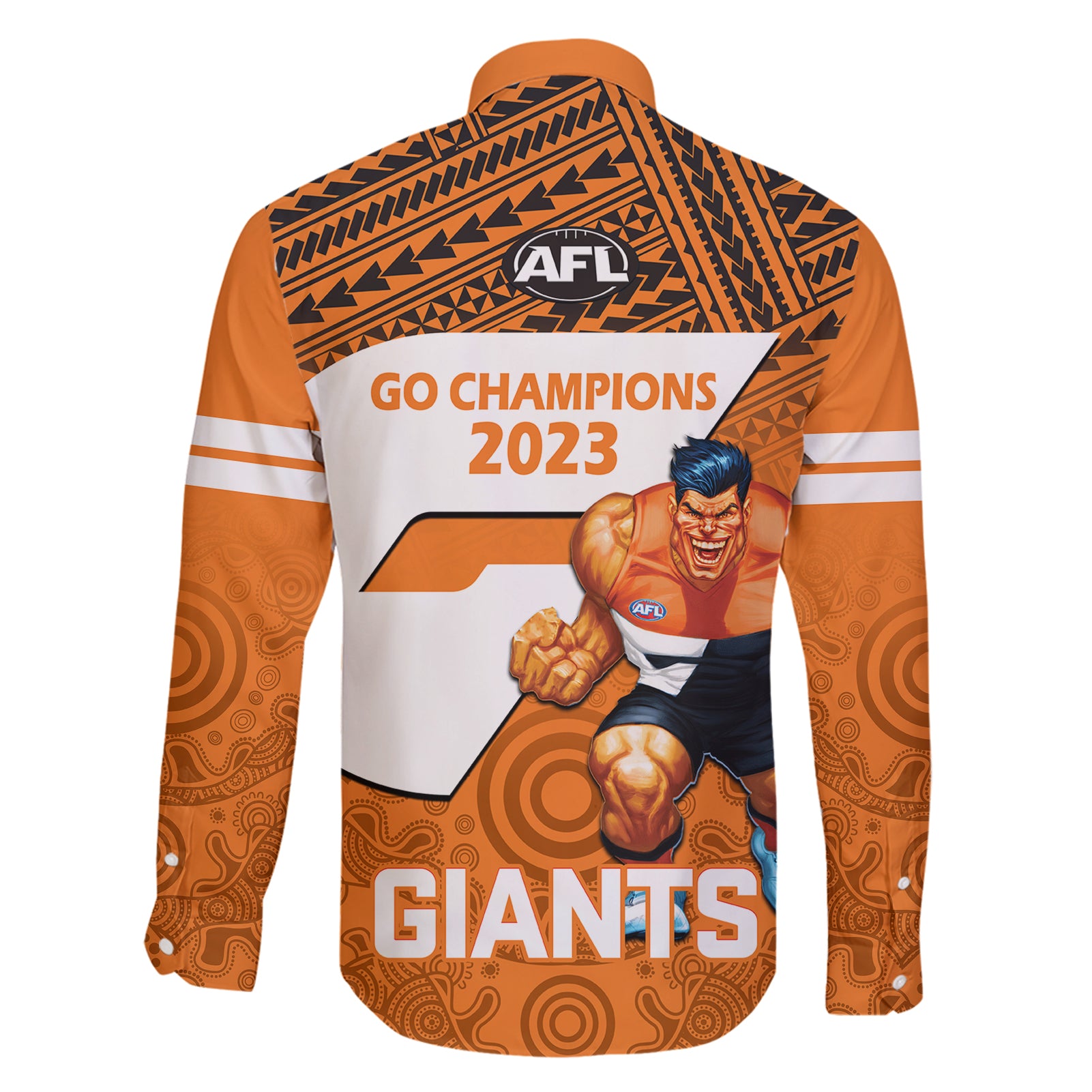 giants-football-family-matching-short-sleeve-bodycon-dress-and-hawaiian-shirt-gws-go-champions-2023-polynesian-indigenous-art