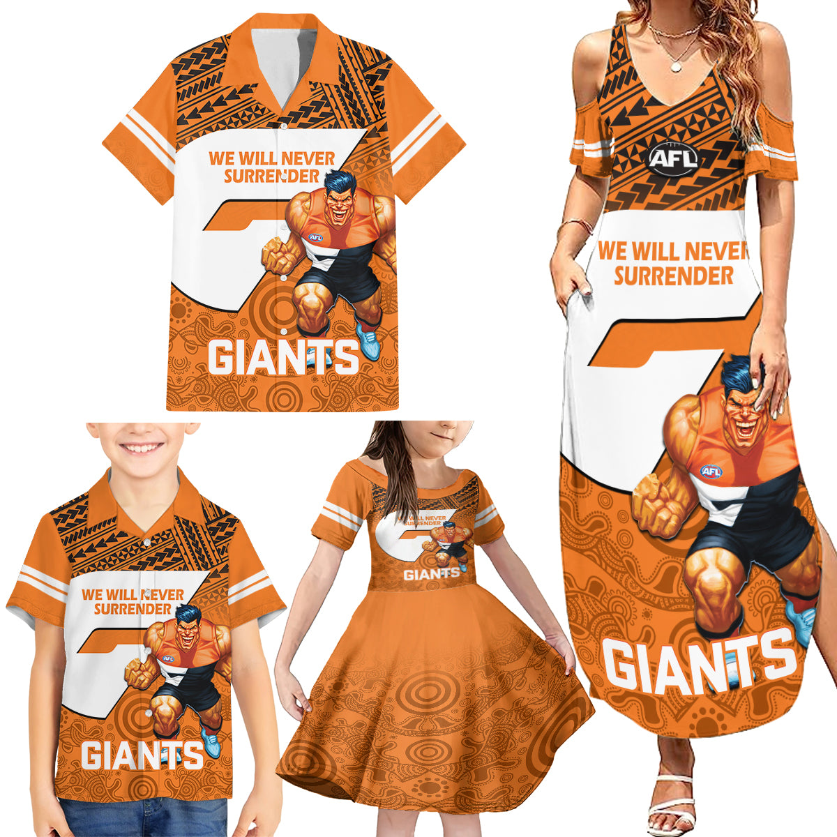 giants-football-family-matching-summer-maxi-dress-and-hawaiian-shirt-gws-go-champions-2023-polynesian-indigenous-art