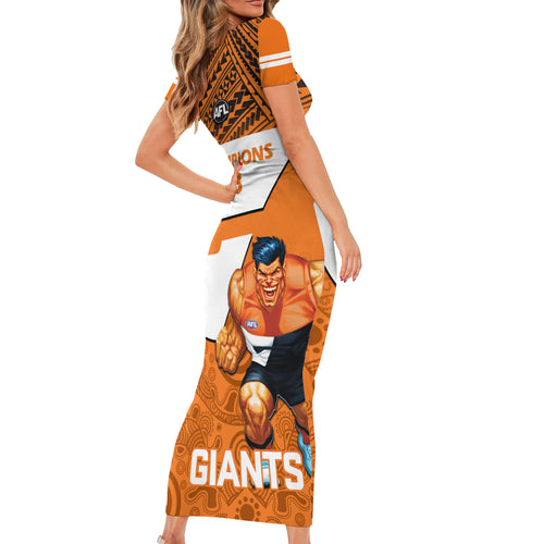 giants-football-short-sleeve-bodycon-dress-gws-go-champions-2023-polynesian-indigenous-art