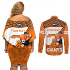 personalised-giants-football-couples-matching-off-shoulder-short-dress-and-long-sleeve-button-shirts-gws-go-champions-2023-polynesian-indigenous-art