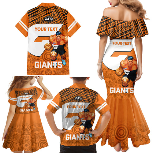 personalised-giants-football-family-matching-mermaid-dress-and-hawaiian-shirt-gws-go-champions-2023-polynesian-indigenous-art