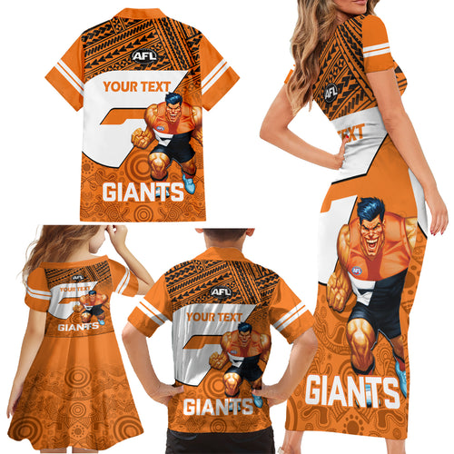 personalised-giants-football-family-matching-short-sleeve-bodycon-dress-and-hawaiian-shirt-gws-go-champions-2023-polynesian-indigenous-art