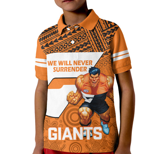 personalised-giants-football-kid-polo-shirt-gws-go-champions-2023-polynesian-indigenous-art