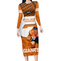 personalised-giants-football-long-sleeve-bodycon-dress-gws-go-champions-2023-polynesian-indigenous-art