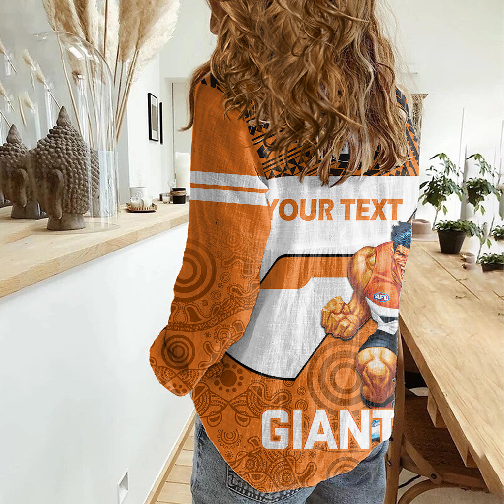 personalised-giants-football-women-casual-shirt-gws-go-champions-2023-polynesian-indigenous-art