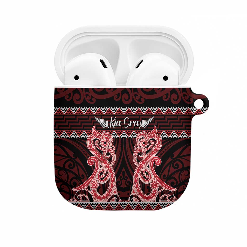 Kia Ora New Zealand AirPods Case Maori Language Week Whero Taniko Motif - Aussie Hoodie