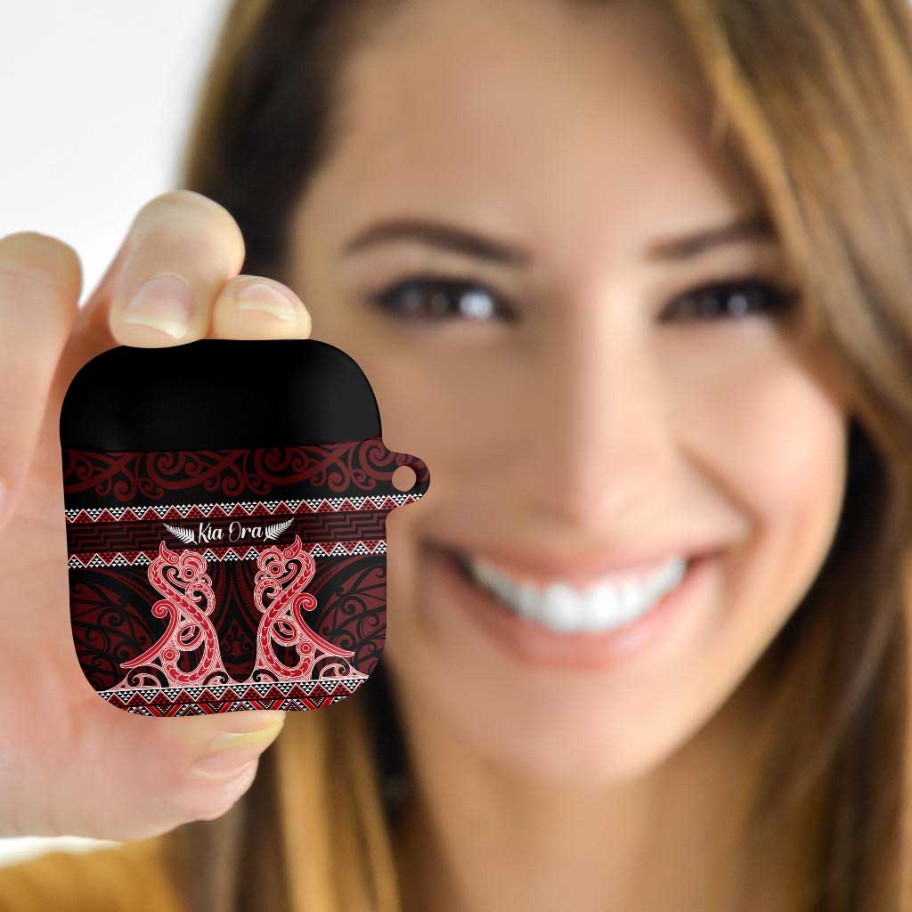 Kia Ora New Zealand AirPods Case Maori Language Week Whero Taniko Motif - Aussie Hoodie
