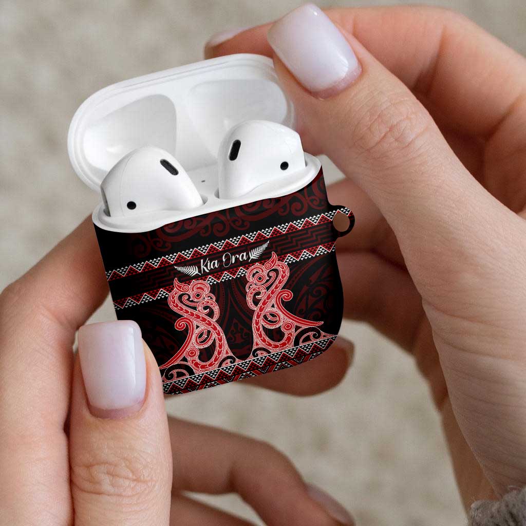 Kia Ora New Zealand AirPods Case Maori Language Week Whero Taniko Motif - Aussie Hoodie