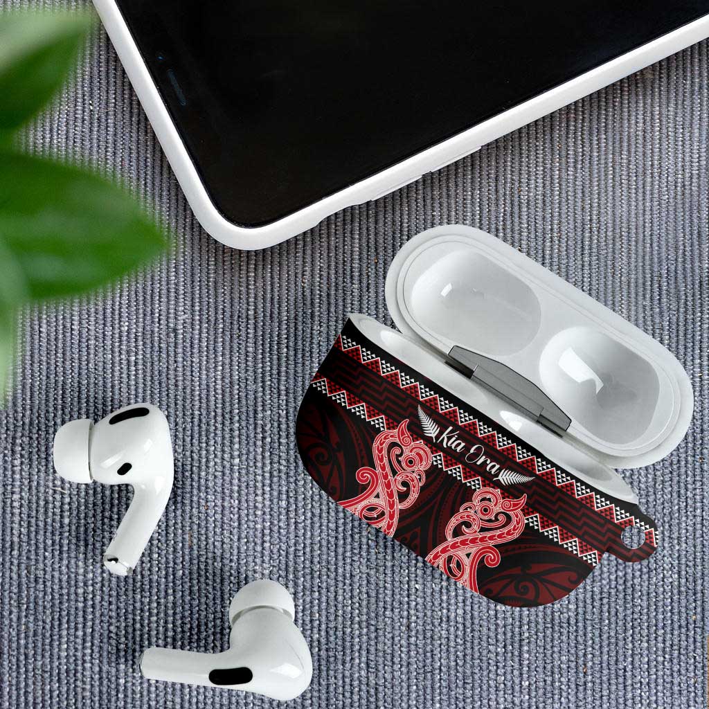 Kia Ora New Zealand AirPods Case Maori Language Week Whero Taniko Motif - Aussie Hoodie