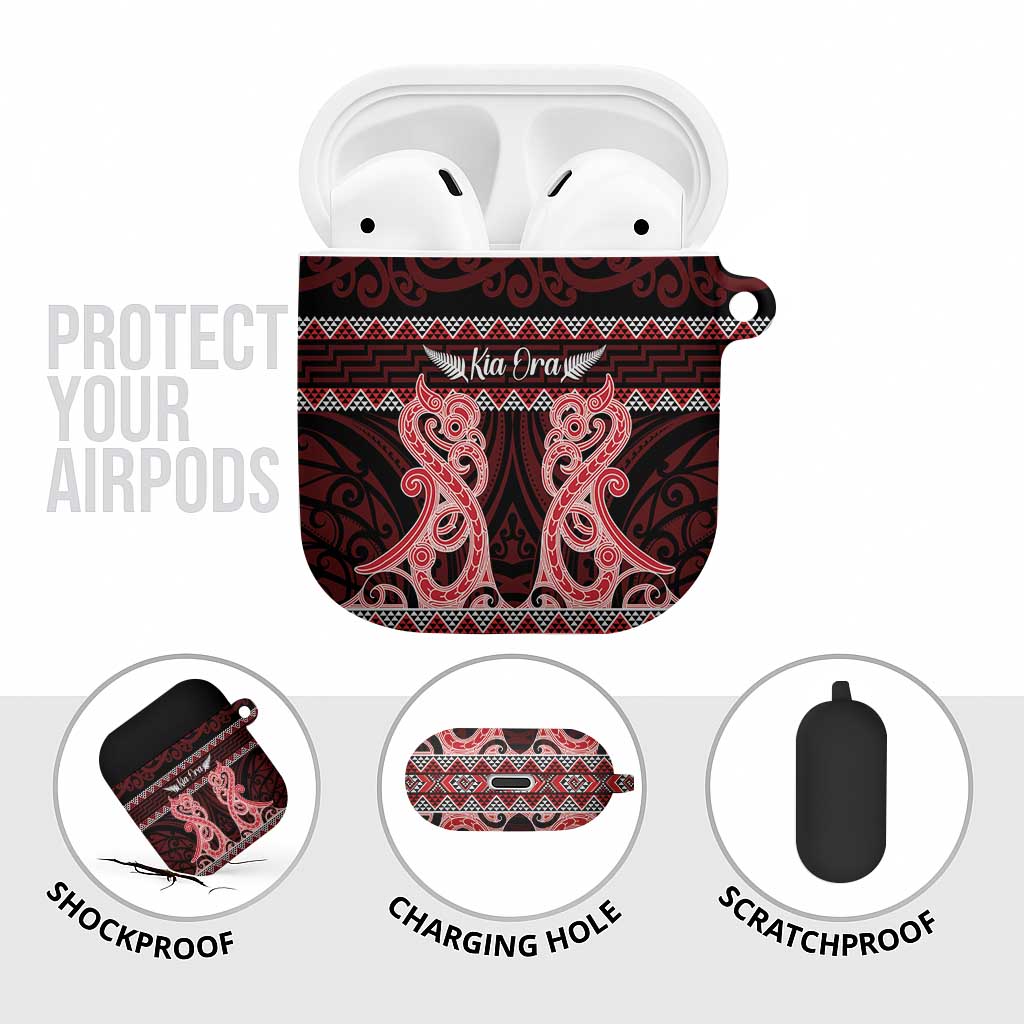 Kia Ora New Zealand AirPods Case Maori Language Week Whero Taniko Motif - Aussie Hoodie