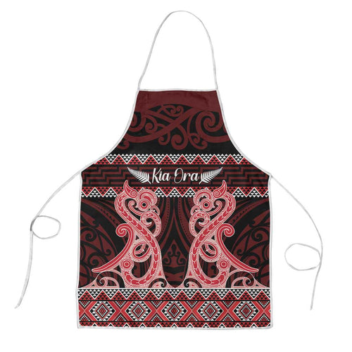 Kia Ora New Zealand Apron Maori Language Week Whero Taniko Motif - Aussie Hoodie