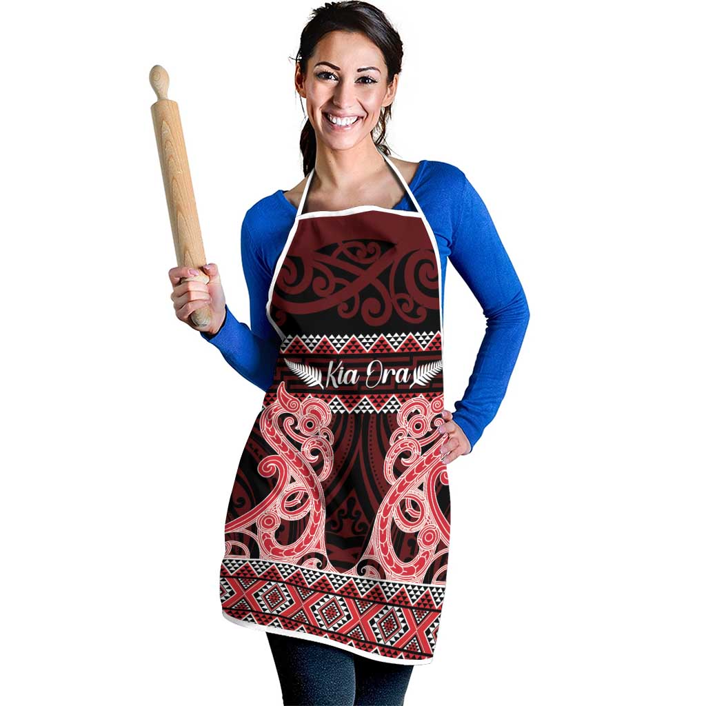 Kia Ora New Zealand Apron Maori Language Week Whero Taniko Motif - Aussie Hoodie