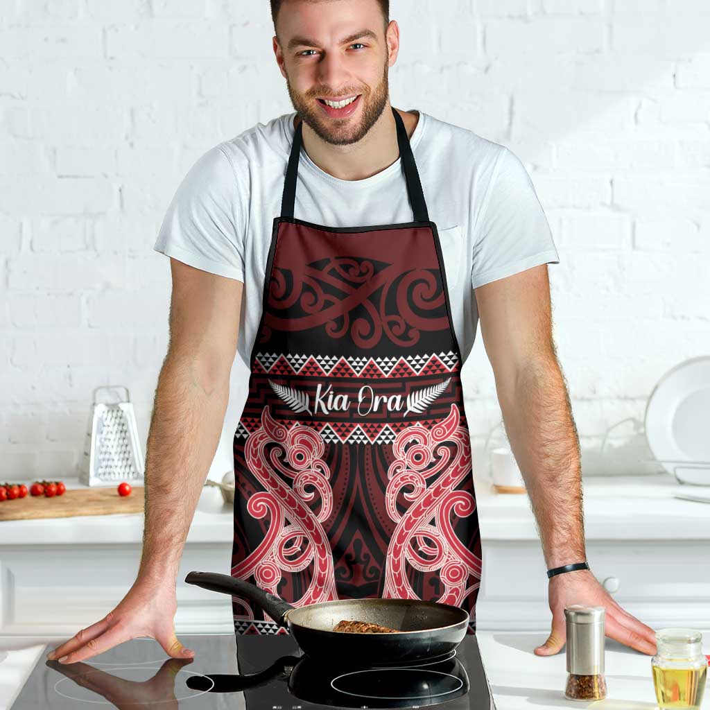 Kia Ora New Zealand Apron Maori Language Week Whero Taniko Motif - Aussie Hoodie