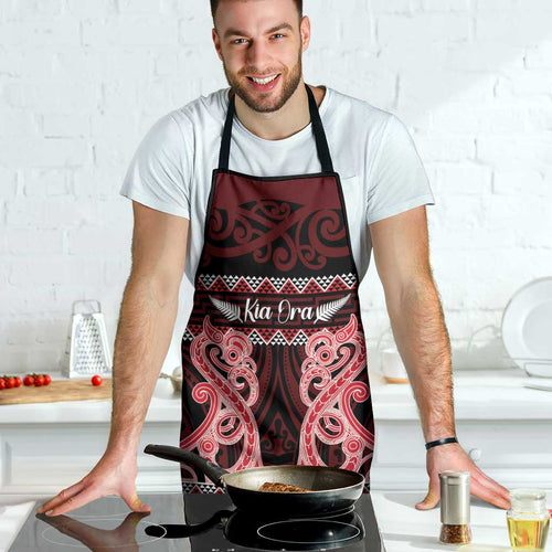 Kia Ora New Zealand Apron Maori Language Week Whero Taniko Motif - Aussie Hoodie