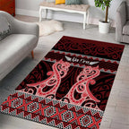 Kia Ora New Zealand Area Rug Maori Language Week Whero Taniko Motif - Aussie Hoodie