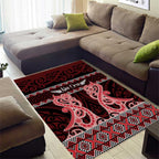 Kia Ora New Zealand Area Rug Maori Language Week Whero Taniko Motif - Aussie Hoodie