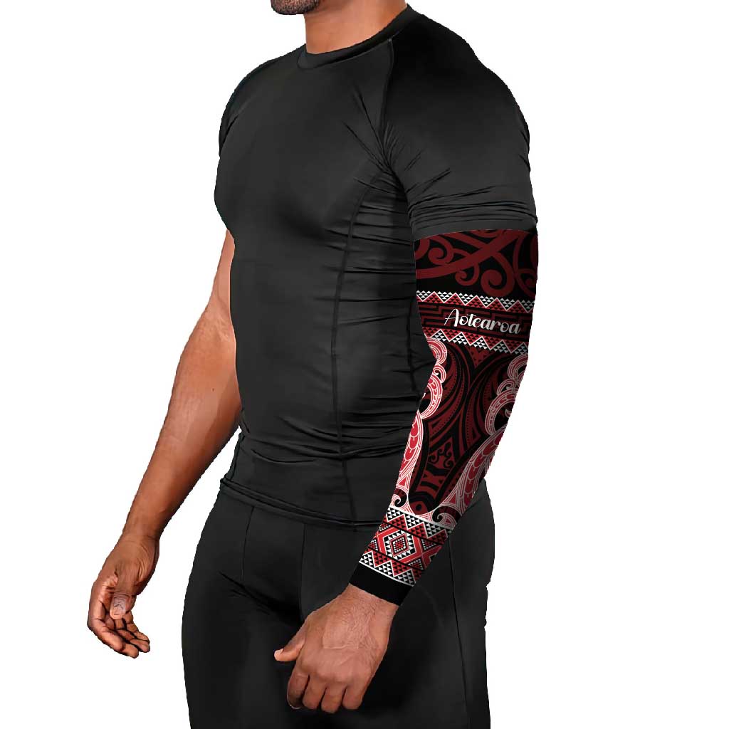 Kia Ora New Zealand Arm Sleeves Maori Language Week Whero Taniko Motif - Aussie Hoodie