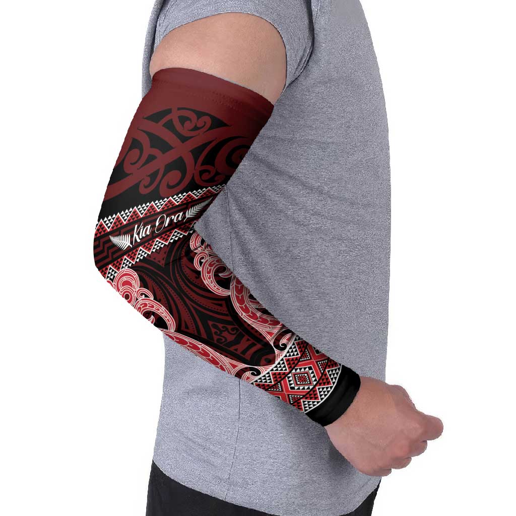 Kia Ora New Zealand Arm Sleeves Maori Language Week Whero Taniko Motif - Aussie Hoodie