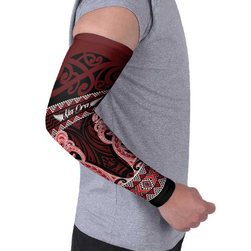 Kia Ora New Zealand Arm Sleeves Maori Language Week Whero Taniko Motif - Aussie Hoodie