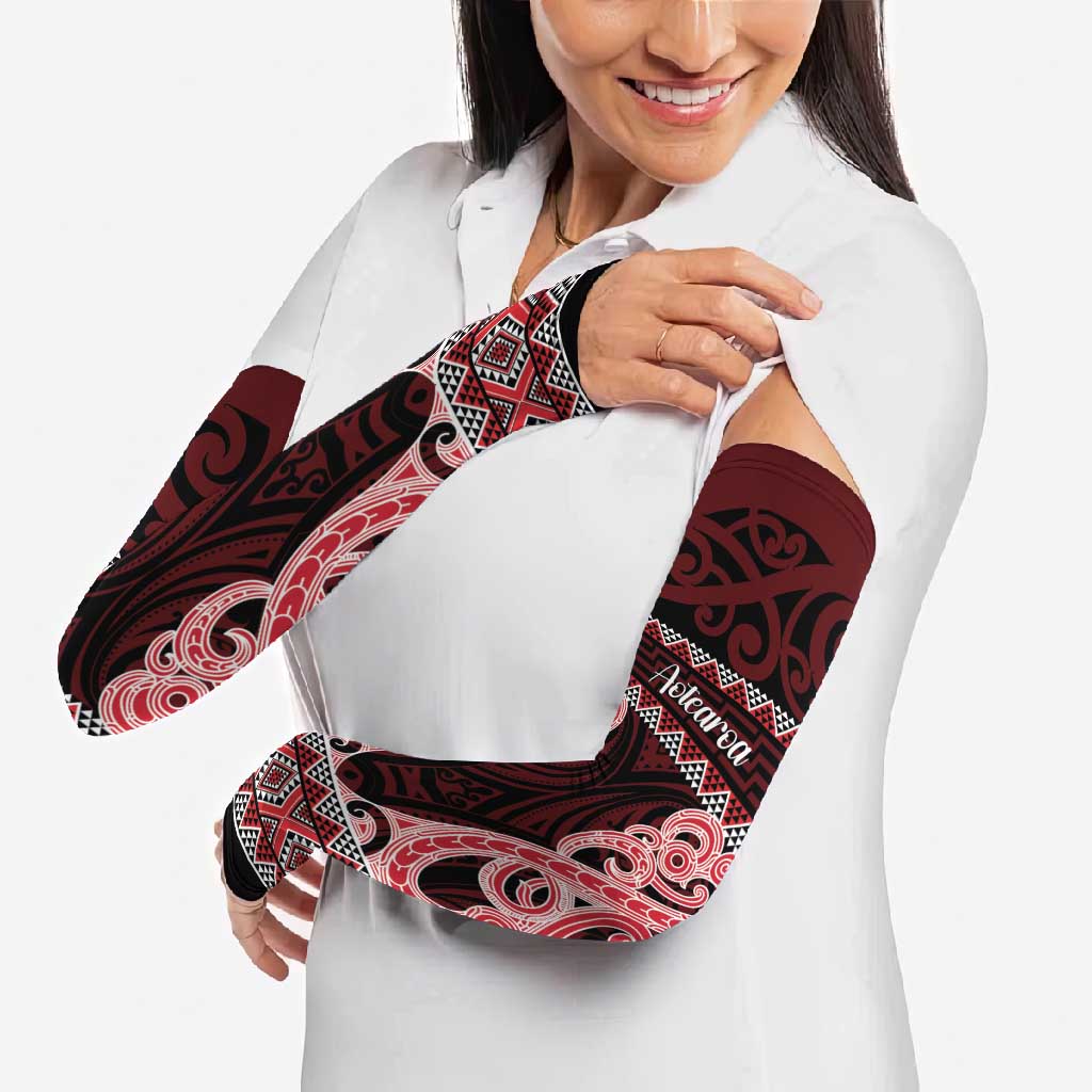 Kia Ora New Zealand Arm Sleeves Maori Language Week Whero Taniko Motif - Aussie Hoodie