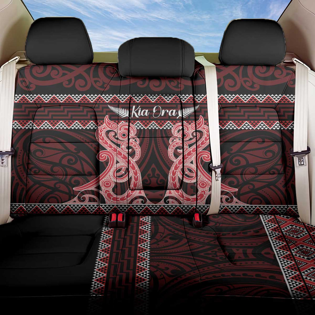 Kia Ora New Zealand Back Car Seat Cover Maori Language Week Whero Taniko Motif - Aussie Hoodie