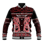 Kia Ora New Zealand Baseball Jacket Maori Language Week Whero Taniko Motif - Aussie Hoodie