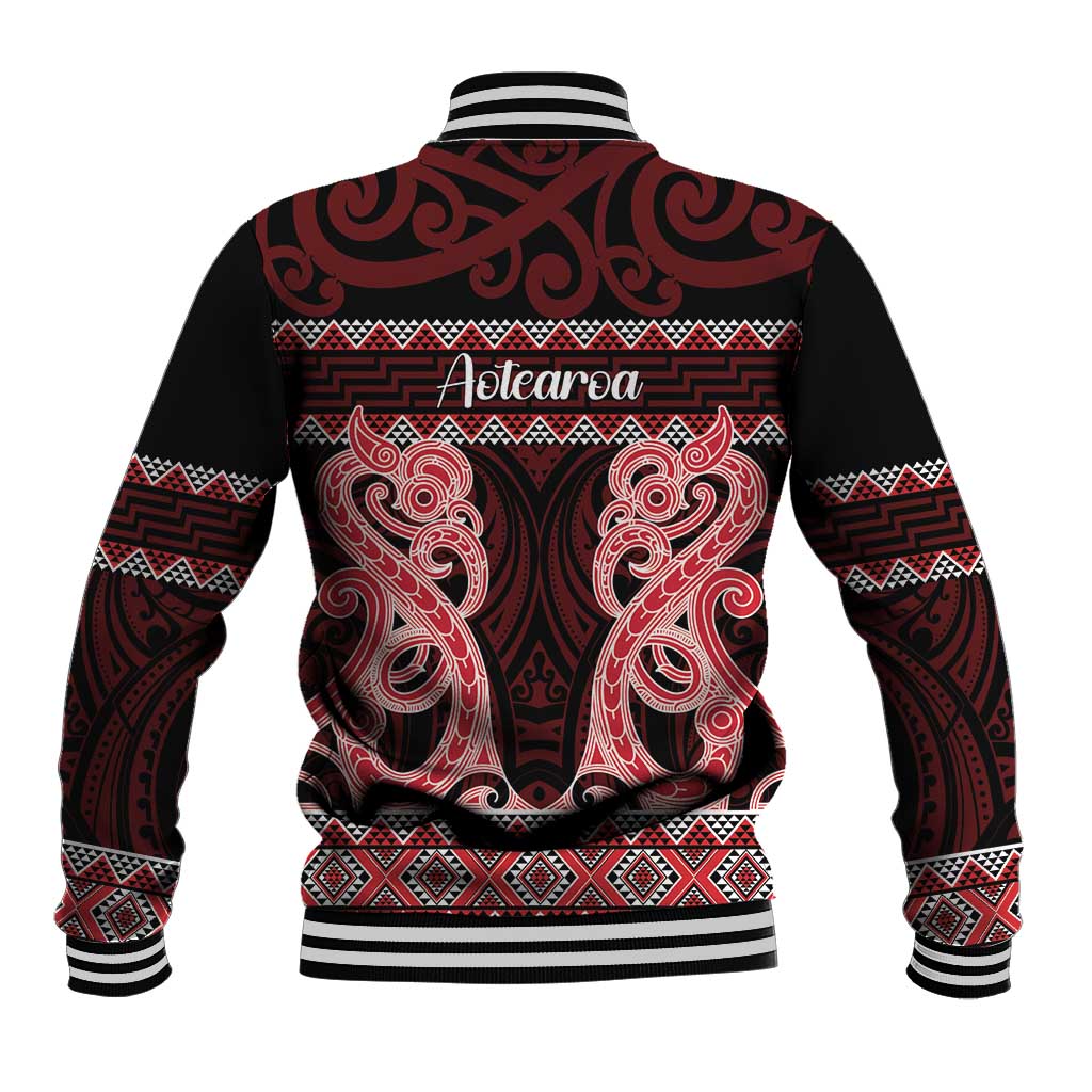 Kia Ora New Zealand Baseball Jacket Maori Language Week Whero Taniko Motif - Aussie Hoodie