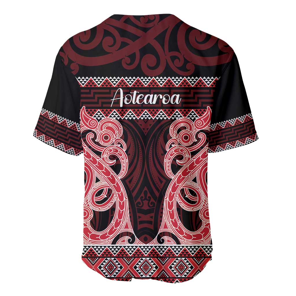 Kia Ora New Zealand Baseball Jersey Maori Language Week Whero Taniko Motif - Aussie Hoodie