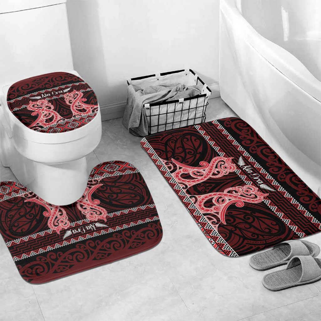 Kia Ora New Zealand Bathroom Set Maori Language Week Whero Taniko Motif - Aussie Hoodie