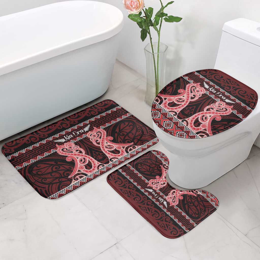 Kia Ora New Zealand Bathroom Set Maori Language Week Whero Taniko Motif - Aussie Hoodie