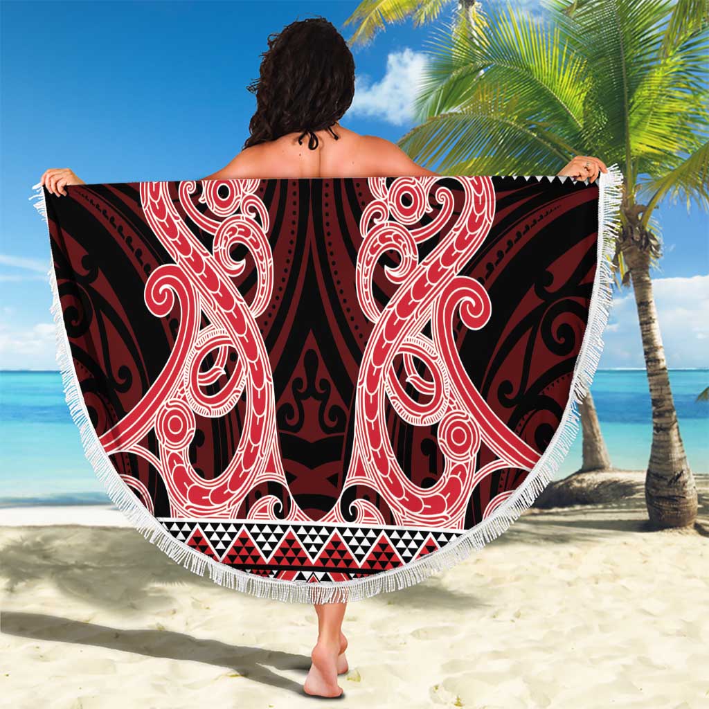 Kia Ora New Zealand Beach Blanket Maori Language Week Whero Taniko Motif - Aussie Hoodie